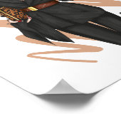 Schönes Mädchen in stilvollen Kleidung mit Mode ac Poster (Ecke)