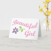 Schönes Mädchen Karte (Gelbe Blume)