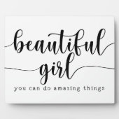 Schönes Mädchen können Sie phantastische Dinge tun Fotoplatte (Vorderseite)