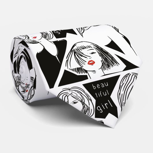 schönes Mädchen Krawatte (Gerollt)