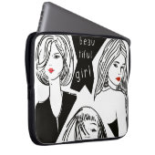 schönes Mädchen Laptopschutzhülle (Vorne Rechts)