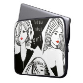 schönes Mädchen Laptopschutzhülle (Vorderseite Links)