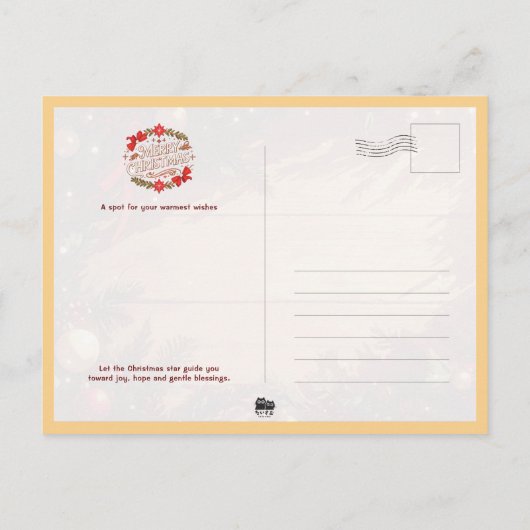 Schönes Mädchen läuft über die Winterstraße Postkarte (Rückseite)