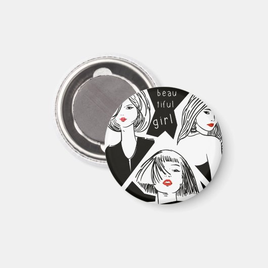 schönes Mädchen Magnet (Vorderseite/Rückseite)