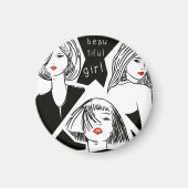 schönes Mädchen Magnet (Vorne)