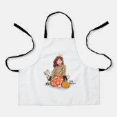 Schönes Mädchen mit braunen Haar Farbpumpen Schürze (Vorderseite)