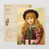 Schönes Mädchen mit Gold Cross Pendant Postkarte (Vorne/Hinten)