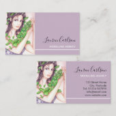 Schönes Mädchen mit Ivy on Hands und Hair Visitenkarte (Vorne/Hinten)