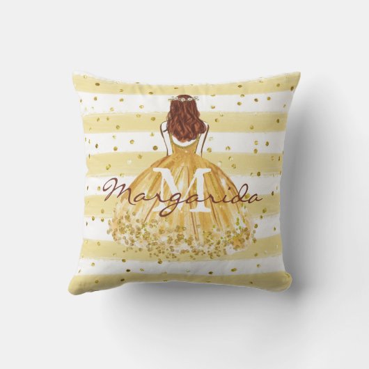 Schönes Mädchen mit Kleid Kissen (Rückseite)