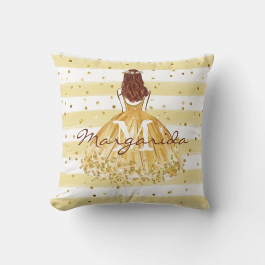 Schönes Mädchen mit Kleid Kissen (Vorderseite)