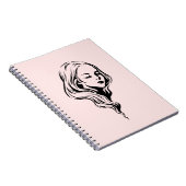 Schönes Mädchen mit langer Haare Notizblock (Rechte Seite)