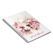 Schönes Mädchen mit niedlichen Häschen Notizblock (Rechte Seite)