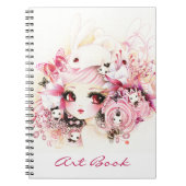 Schönes Mädchen mit niedlichen Häschen Notizblock (Vorderseite)