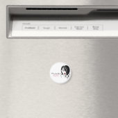 Schönes Mädchen mit schwerem Haar Makeup Icon Magnet (In Situ (Geschirrspüler))