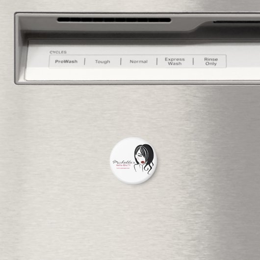 Schönes Mädchen mit schwerem Haar Makeup Icon Magnet (In Situ (Geschirrspüler))