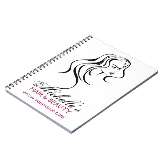 Schönes Mädchen mit schwerem Haar und Makeup Icon Notizblock (Linke Seite)