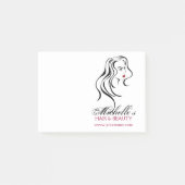 Schönes Mädchen mit schwerem Haar und Makeup Icon Post-it Klebezettel (Vorderseite)