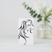 Schönes Mädchen mit schwerem Haar und Makeup Icon Visitenkarte (Stehend Vorderseite)