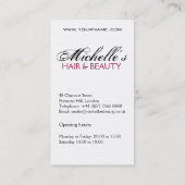 Schönes Mädchen mit schwerem Haar und Makeup Icon Visitenkarte (Rückseite)