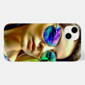 Schönes Mädchen mit Sonnenbrille Reflektion Blume Case-Mate iPhone Hülle (Rückseite (Horizontal))