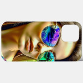 Schönes Mädchen mit Sonnenbrille Reflektion Blume Case-Mate iPhone Hülle (Rückseite (Horizontal))