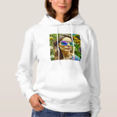 Schönes Mädchen mit Sonnenbrille Reflektion Blume Hoodie (Vorderseite)