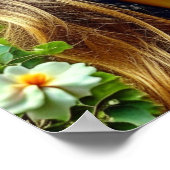 Schönes Mädchen mit Sonnenbrille Reflektion Blume Poster (Ecke)