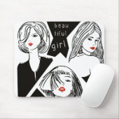 schönes Mädchen Mousepad (Mit Mouse)