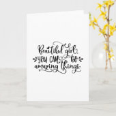 Schönes Mädchen Phantastische Dinge Girl Trip Karte (Gelbe Blume)