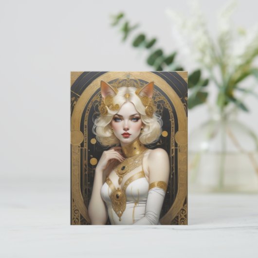 Schönes Mädchen, Postüberquerung Postkarte (Stehend Vorderseite)