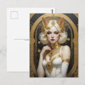 Schönes Mädchen, Postüberquerung Postkarte (Vorne/Hinten)