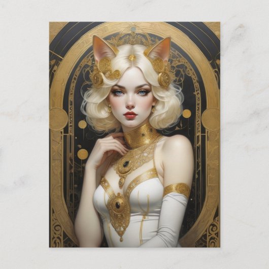 Schönes Mädchen, Postüberquerung Postkarte (Vorderseite)