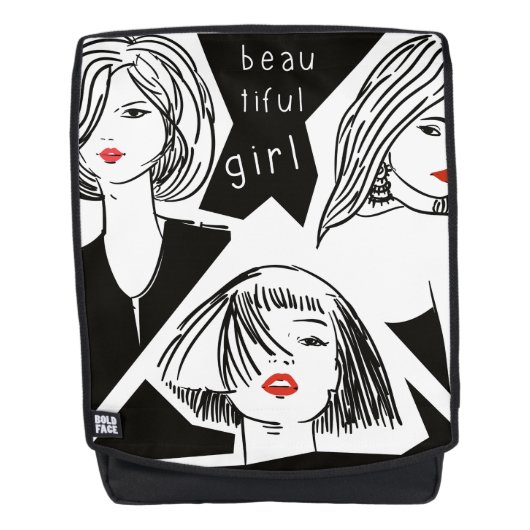 schönes Mädchen Rucksack (Vorderseite)