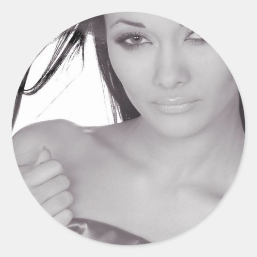 schönes Mädchen Runder Aufkleber (Vorderseite)