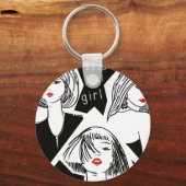 schönes Mädchen Schlüsselanhänger (Vorderseite)