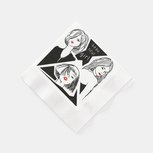 schönes Mädchen Serviette (Ecke)