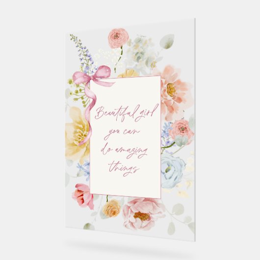 Schönes Mädchen Sie können Phantastische Dinge tun Acrylschild (Winkel)