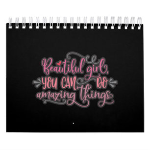 Schönes Mädchen Sie können Phantastischen Dinge tu Kalender