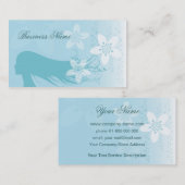 Schönes Mädchen-Silhouette-Blau Visitenkarte (Vorne/Hinten)