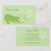 Schönes Mädchen-Silhouette-Grün Visitenkarte (Vorne/Hinten)