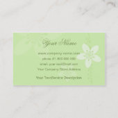 Schönes Mädchen-Silhouette-Grün Visitenkarte (Rückseite)