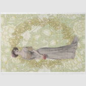 Schönes Mädchen und Blume Dekoupage Tissue Paper Seidenpapier (Vorderseite)