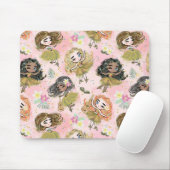 Schönes Mädchen und Blume Mousepad (Mit Mouse)