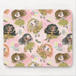 Schönes Mädchen und Blume Mousepad