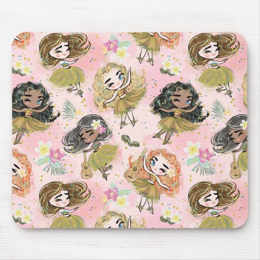 Schönes Mädchen und Blume Mousepad (Vorne)