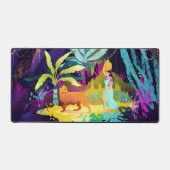 Schönes Mädchen und Leopard Schreibtischunterlage (Vorderseite)