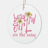 Schönes Mädchen unterwegs Keramik Ornament (Links)