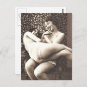 Schönes Mädchen Vintages Foto Postkarte (Vorne/Hinten)