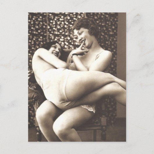 Schönes Mädchen Vintages Foto Postkarte (Vorderseite)