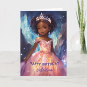 Schönes Mädchen Vollkleid Prinzessin Geburtstag Karte (Vorderseite)